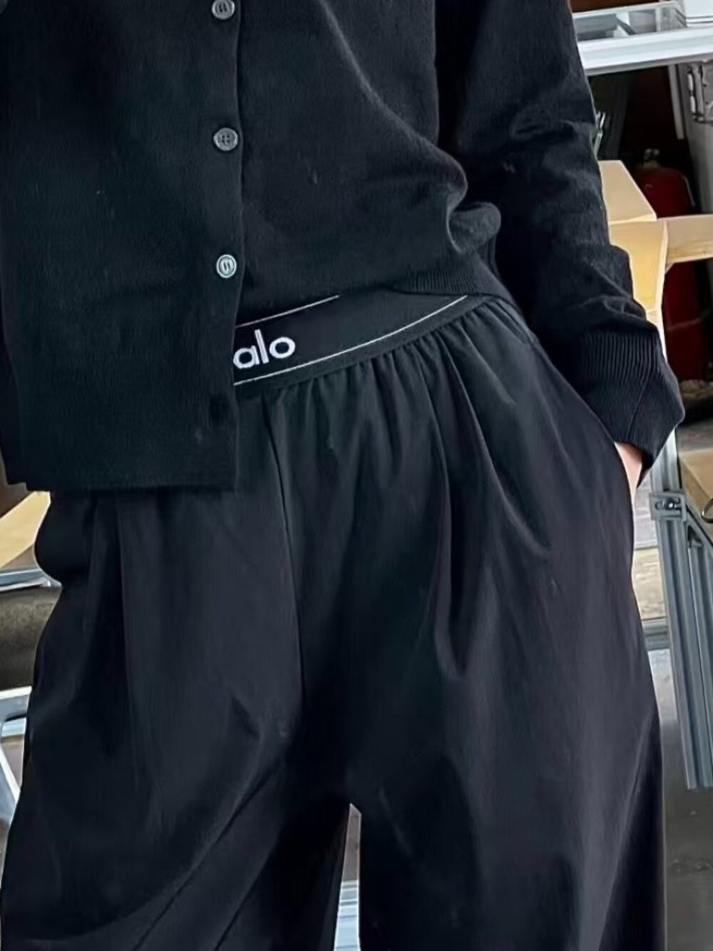 😍ALO Yoga Suit Up Trouser Black(Regular)🏆Wide-Leg Trousers/Lightweight/Chic - Picture 8 of 8